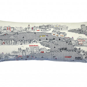 35" White Amsterdam Daylight Skyline Lumbar Decorative Pillow