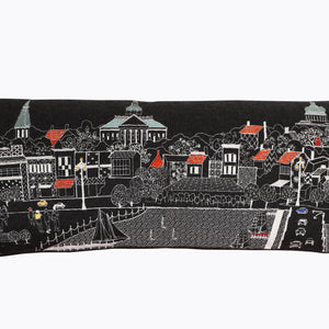 35" Black Annapolis Nighttime Skyline Lumbar Decorative Pillow