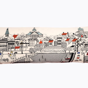 35" White Annapolis Daylight Skyline Lumbar Decorative Pillow