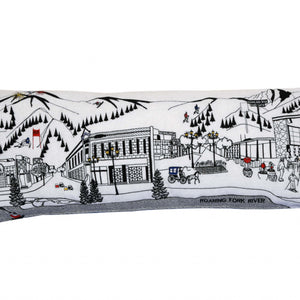 35" White Aspen Daylight Skyline Lumbar Decorative Pillow