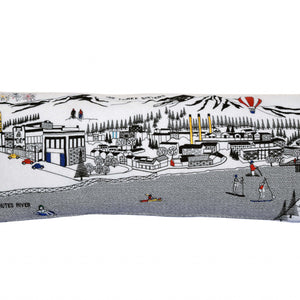 35" White Bend Daylight Skyline Lumbar Decorative Pillow