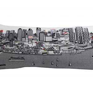 35" White Detroit Daylight Skyline Lumbar Decorative Pillow
