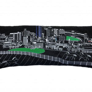 35" Black Lexington Nighttime Skyline Lumbar Decorative Pillow
