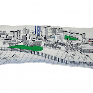 35" White Lexington Daylight Skyline Lumbar Decorative Pillow