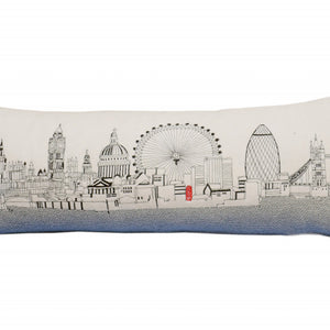 35" White London Daylight Skyline Lumbar Decorative Pillow