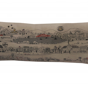 35" White Los Gatos Daylight Skyline Lumbar Decorative Pillow