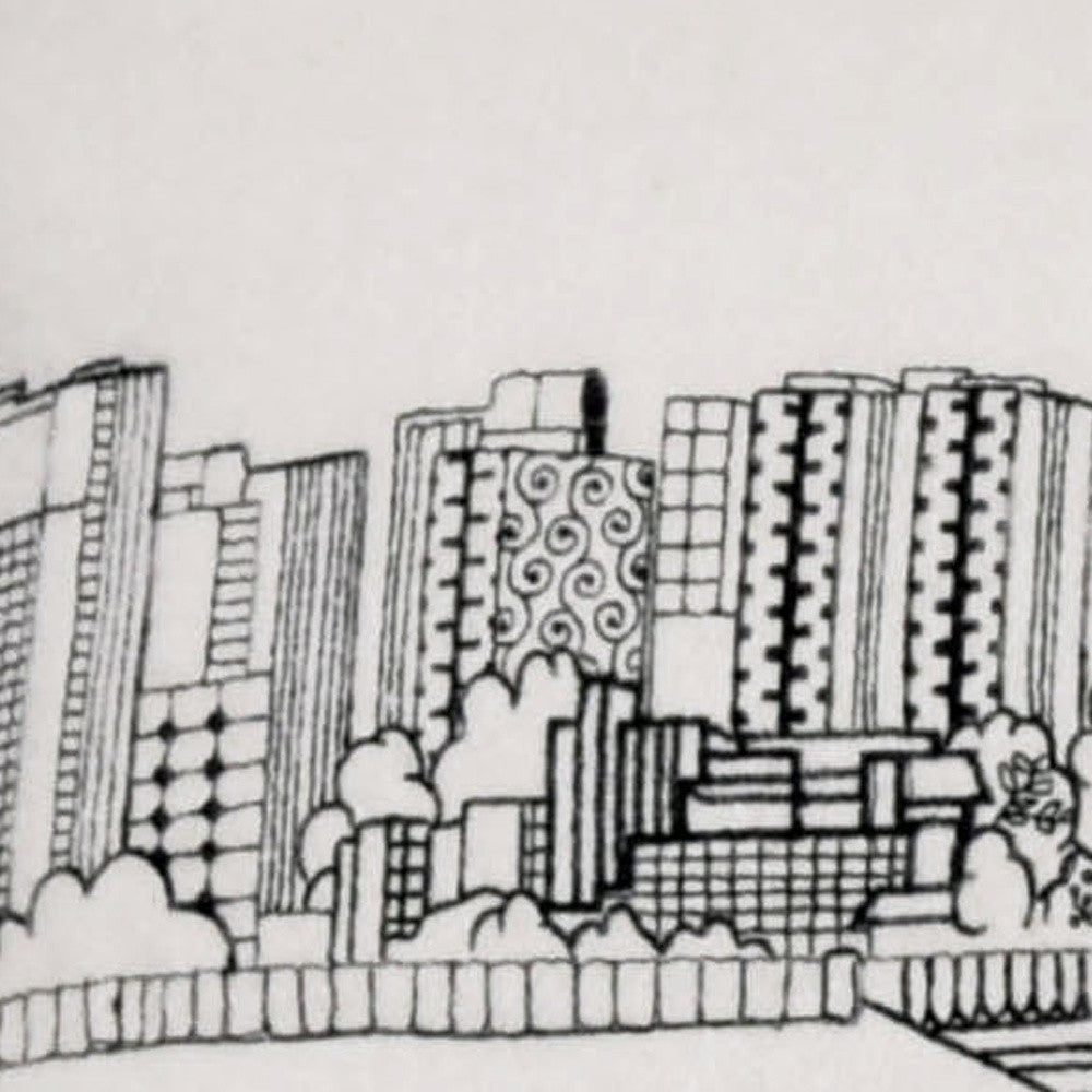 35" White Madison Daylight Skyline Lumbar Decorative Pillow