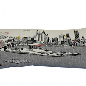 35" White Memphis Daylight Skyline Lumbar Decorative Pillow