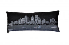 Black Minneapolis Nighttime Skyline Lumbar Decorative Pillow 35