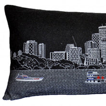 Black Minneapolis Nighttime Skyline Lumbar Decorative Pillow 35