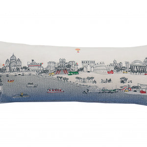 35" White Rome Daylight Skyline Lumbar Decorative Pillow