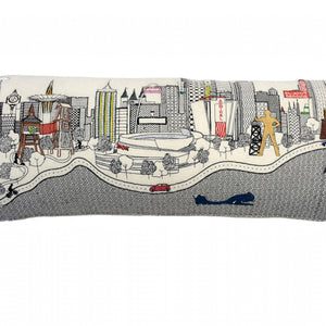 35" White Tulsa Daylight Skyline Lumbar Decorative Pillow