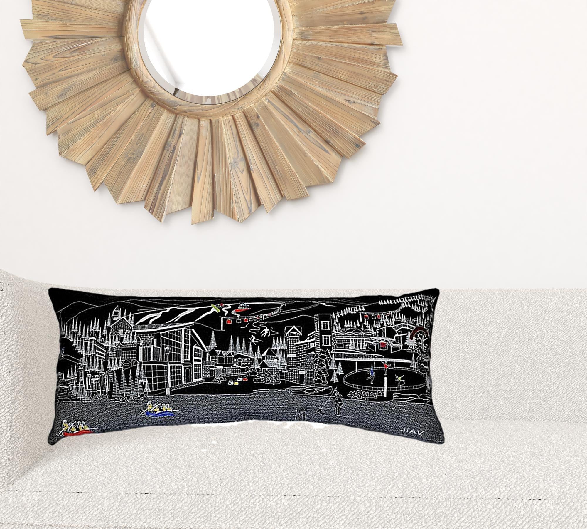 35" BlackVail Nighttime Skyline Lumbar Decorative Pillow