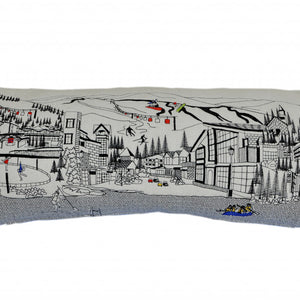 35" White Vail Daylight Skyline Lumbar Decorative Pillow