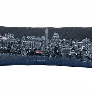 35" Black Washington DC Nighttime Skyline Lumbar Decorative Pillow