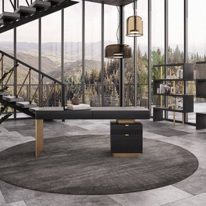 67" Grey Elm and Gold Four Tier Zig Zag Bookcase