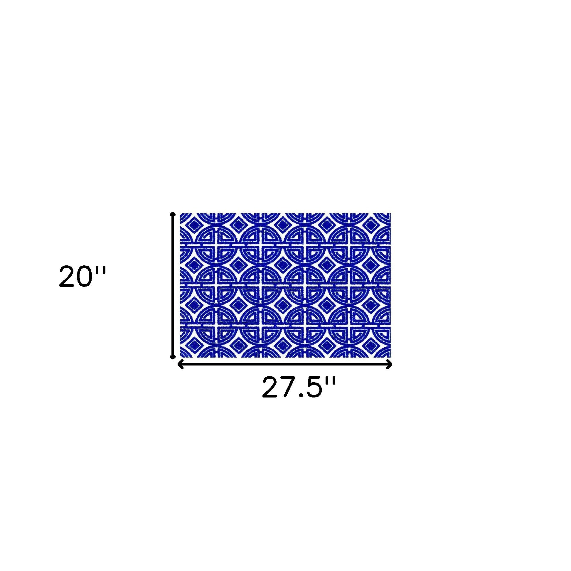 2' X 3' Cobalt Blue And White Geometric Tufted Washable Non Skid Area Rug