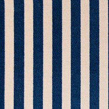 2' X 6' Navy And Sand Striped Tufted Washable Non Skid Area Rug