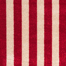 2' X 3' Red And Sand Striped Tufted Washable Non Skid Area Rug