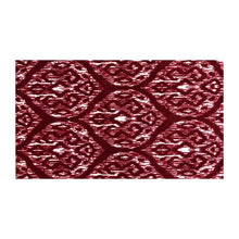 2' X 4' Red And White Ikat Tufted Washable Non Skid Area Rug