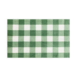 2' X 4' Green And White Plaid Tufted Washable Non Skid Area Rug