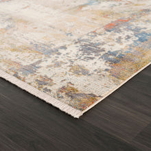 8' X 10' Gray And Ivory Abstract Power Loom Distressed Stain Resistant Area Rug