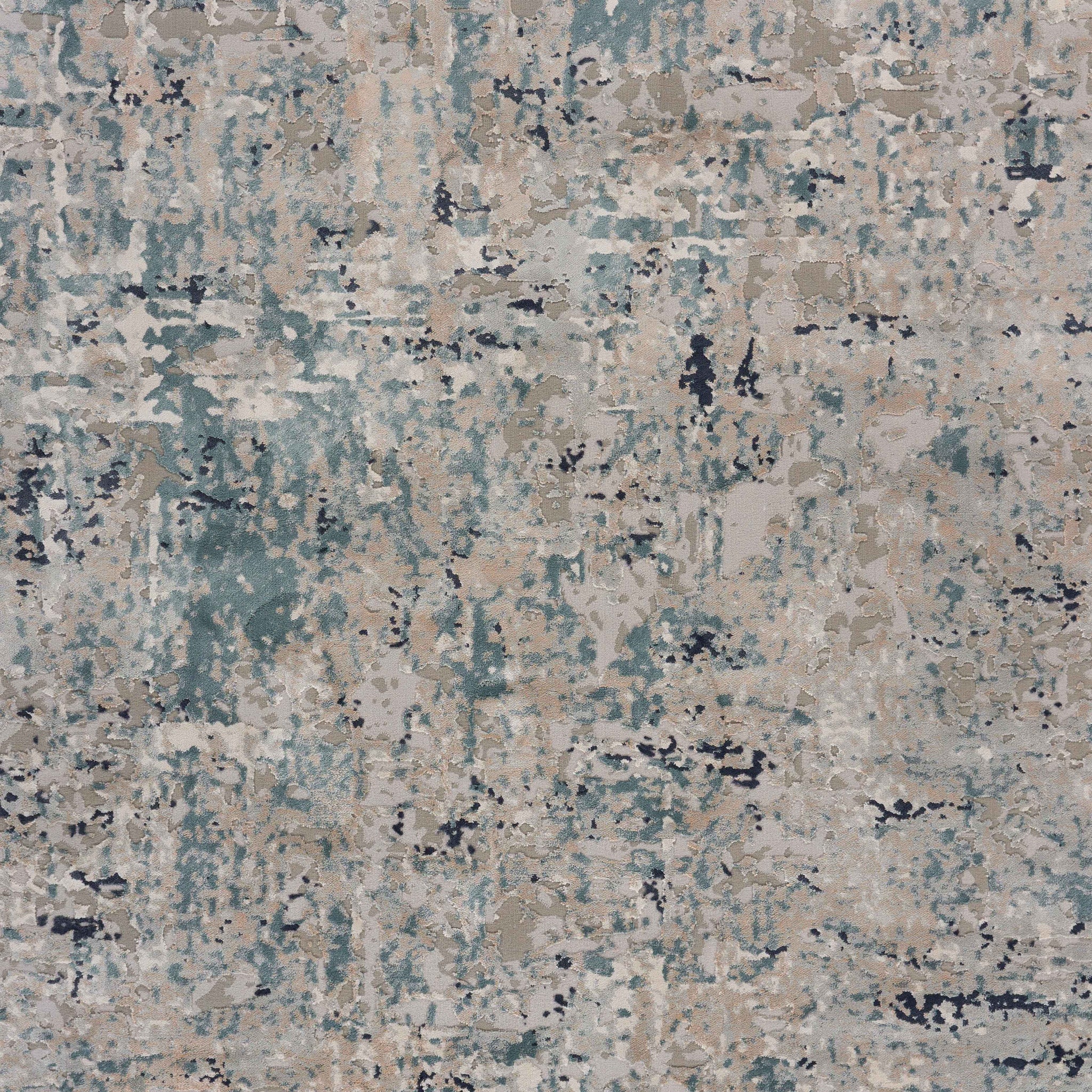 8' X 11' Gray Blue Taupe And Cream Abstract Distressed Stain Resistant Area Rug