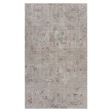 10' X 13' Gray Ivory Slate Blue And Wine Red Geometric Stain Resistant Area Rug