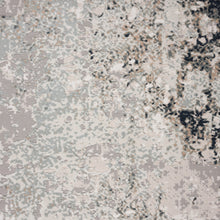 5' X 7' Gray Cream And Taupe Abstract Distressed Stain Resistant Area Rug
