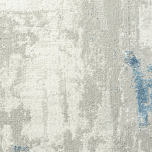 5' X 8' Ivory Gray And Blue Abstract Power Loom Stain Resistant Area Rug