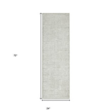 2' X 6' Ivory And Gray Floral Stain Resistant Area Rug