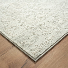 4' X 6' Ivory And Gray Floral Stain Resistant Area Rug