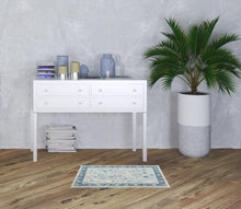 2' X 3' Blue Gray And Ivory Floral Stain Resistant Area Rug