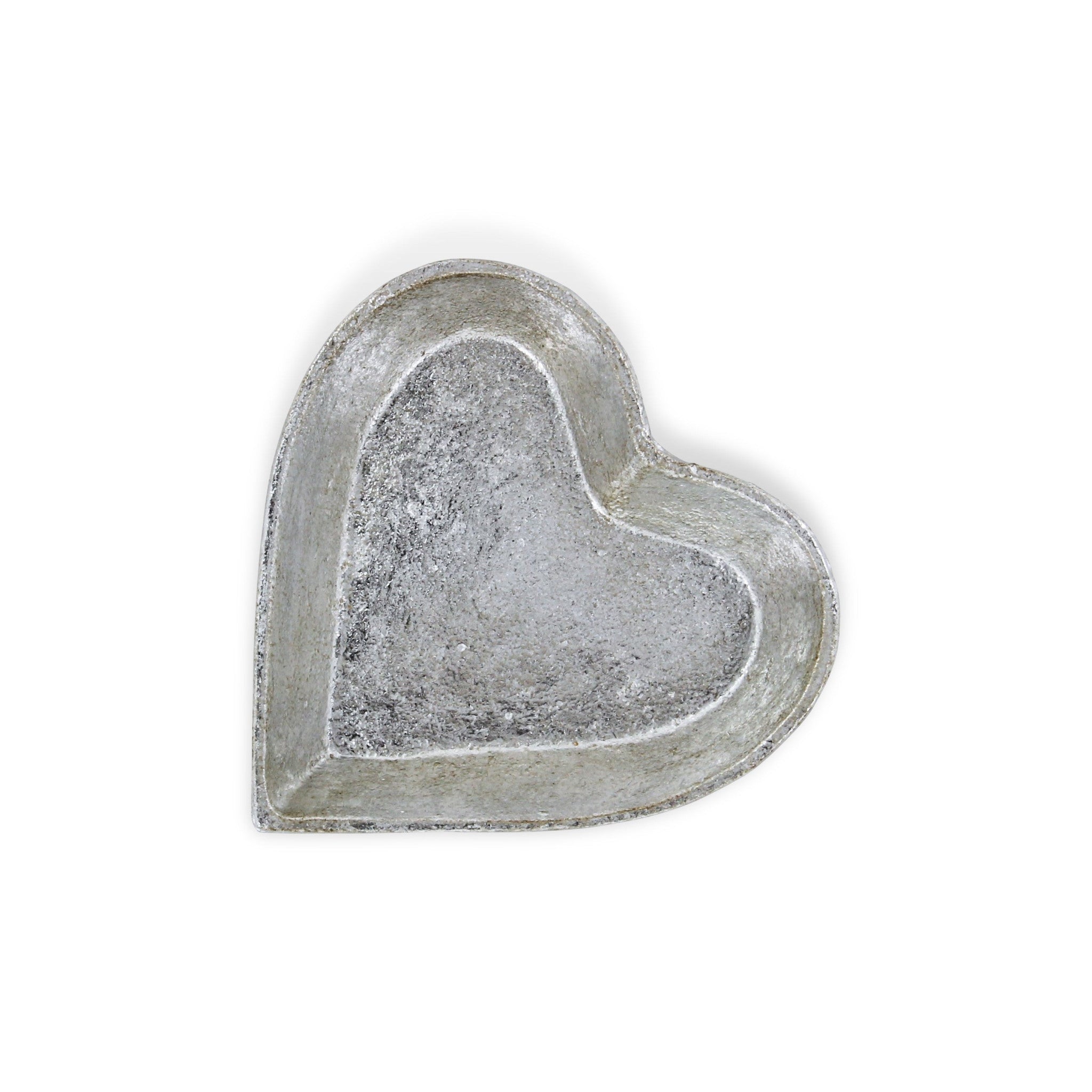 7" Silver Heart Metal Handmade Tray