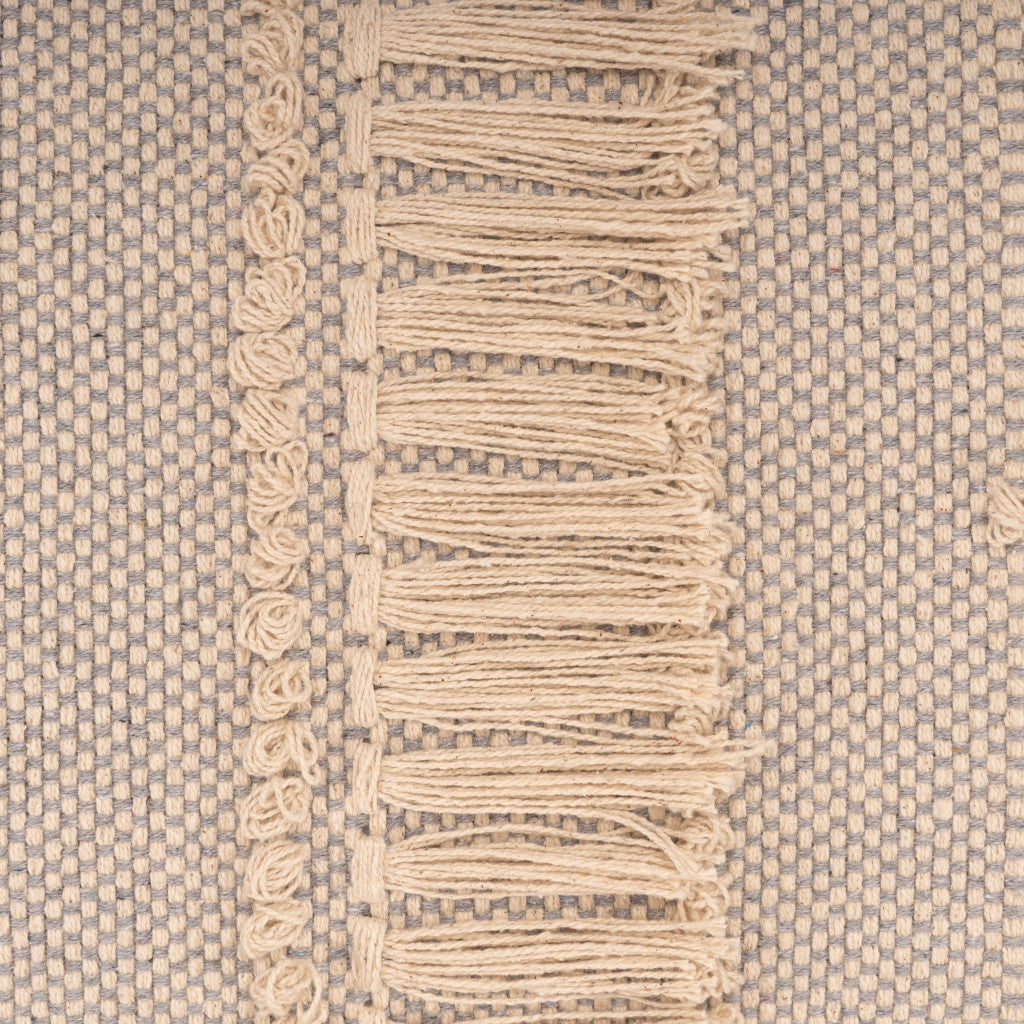 47 英寸奶油色和黑色腿抽象條紋和圓點軟墊長凳