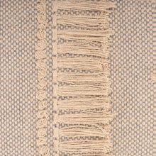 47 英寸奶油色和黑色腿抽象條紋和圓點軟墊長凳