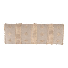 47 英寸奶油色和黑色腿抽象條紋和圓點軟墊長凳