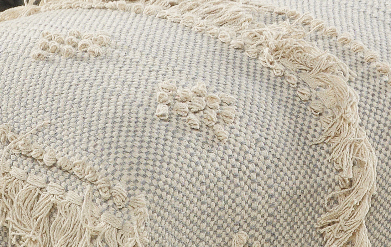 47 英寸奶油色和黑色腿抽象條紋和圓點軟墊長凳