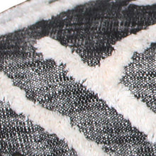 Gray And White Geometric Cotton Upholstered Distressed Bench 47