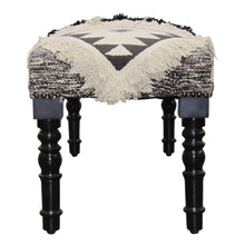 Black And White Black Leg Southwest Upholstered Bench 47