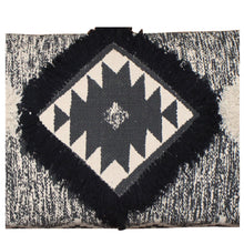 Black And White Black Leg Southwest Upholstered Bench 47