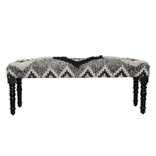 Black And White Black Leg Southwest Upholstered Bench 47