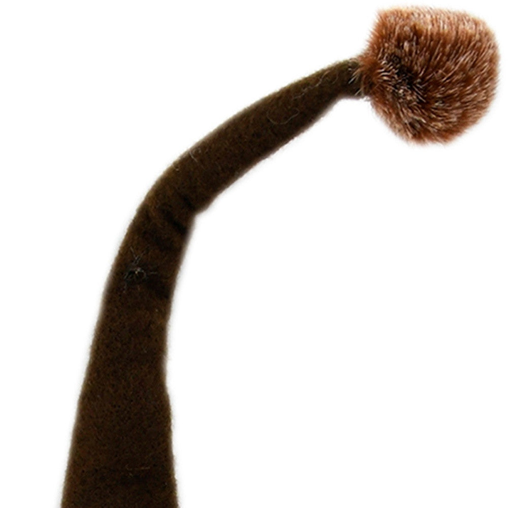 12" Brown Christmas Moose with Long Hat Fabric Ornament