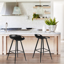 兩件套 32 英寸黑色低背吧台高吧椅帶腳踏板