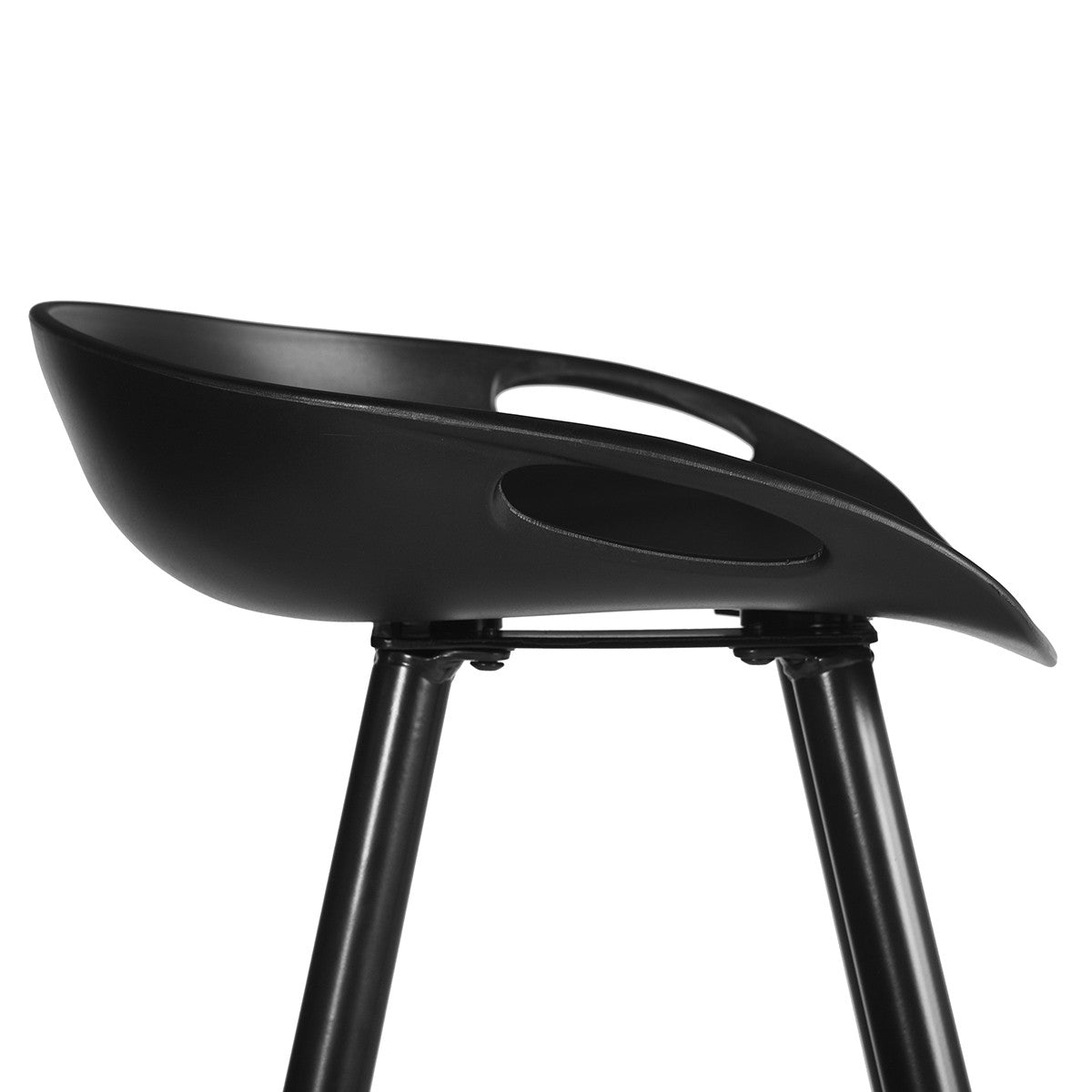 兩件套 32 英寸黑色低背吧台高吧椅帶腳踏板