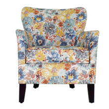 Blue Yellow And Brown Blend Floral Arm Chair 29