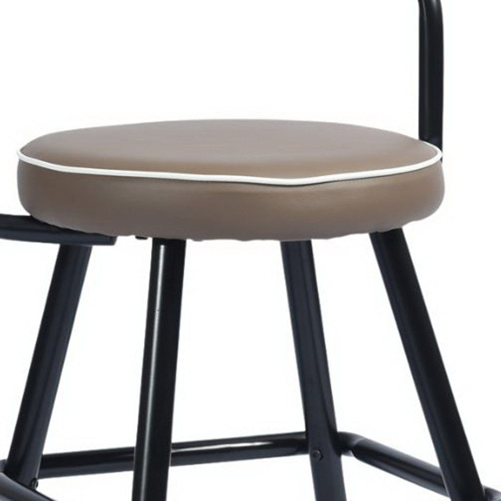 兩把 32 英寸黑色無靠背吧台高吧椅套裝