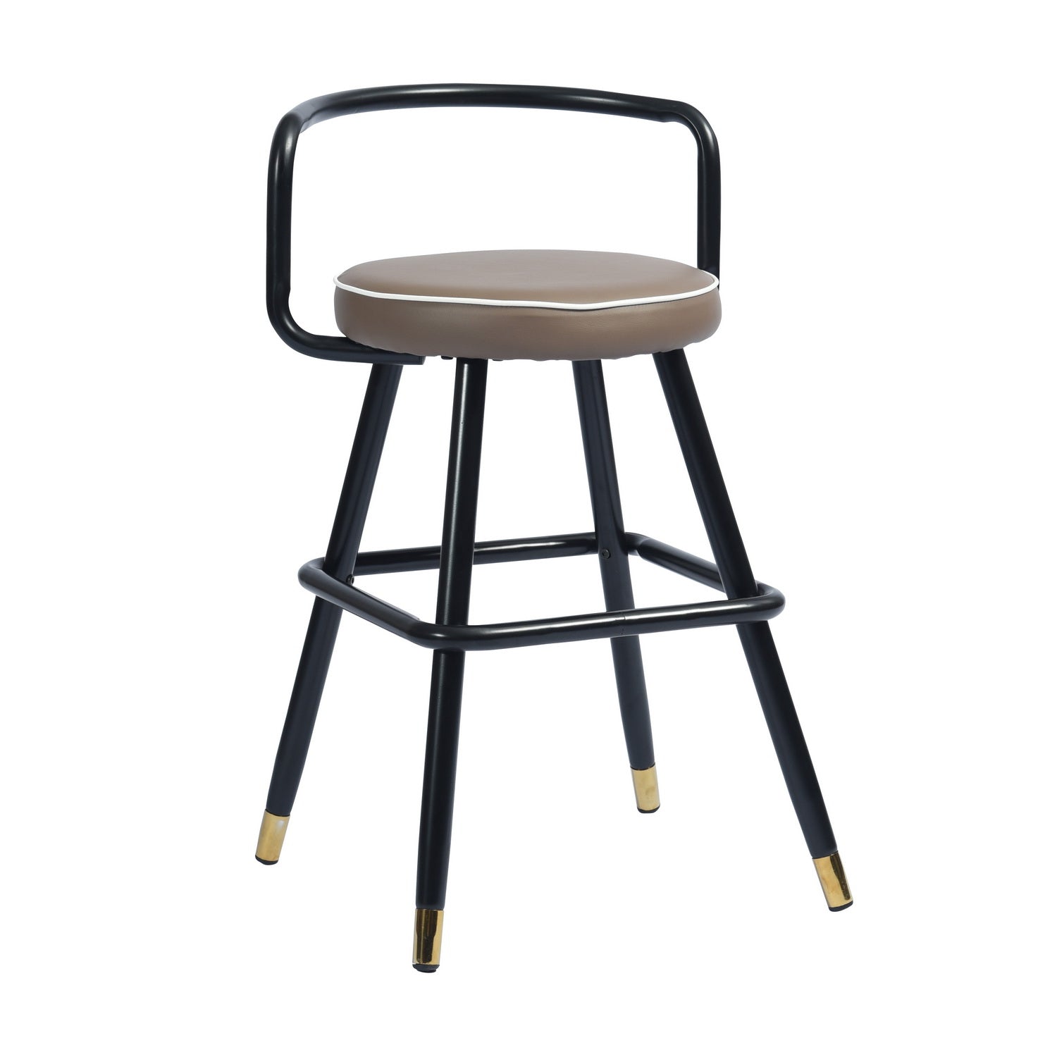 兩把 32 英寸黑色無靠背吧台高吧椅套裝