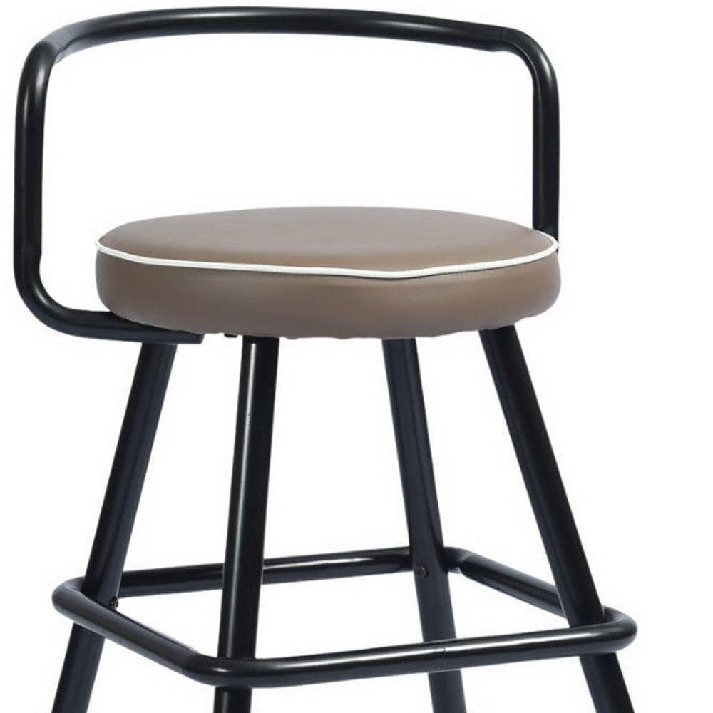 兩把 32 英寸黑色無靠背吧台高吧椅套裝