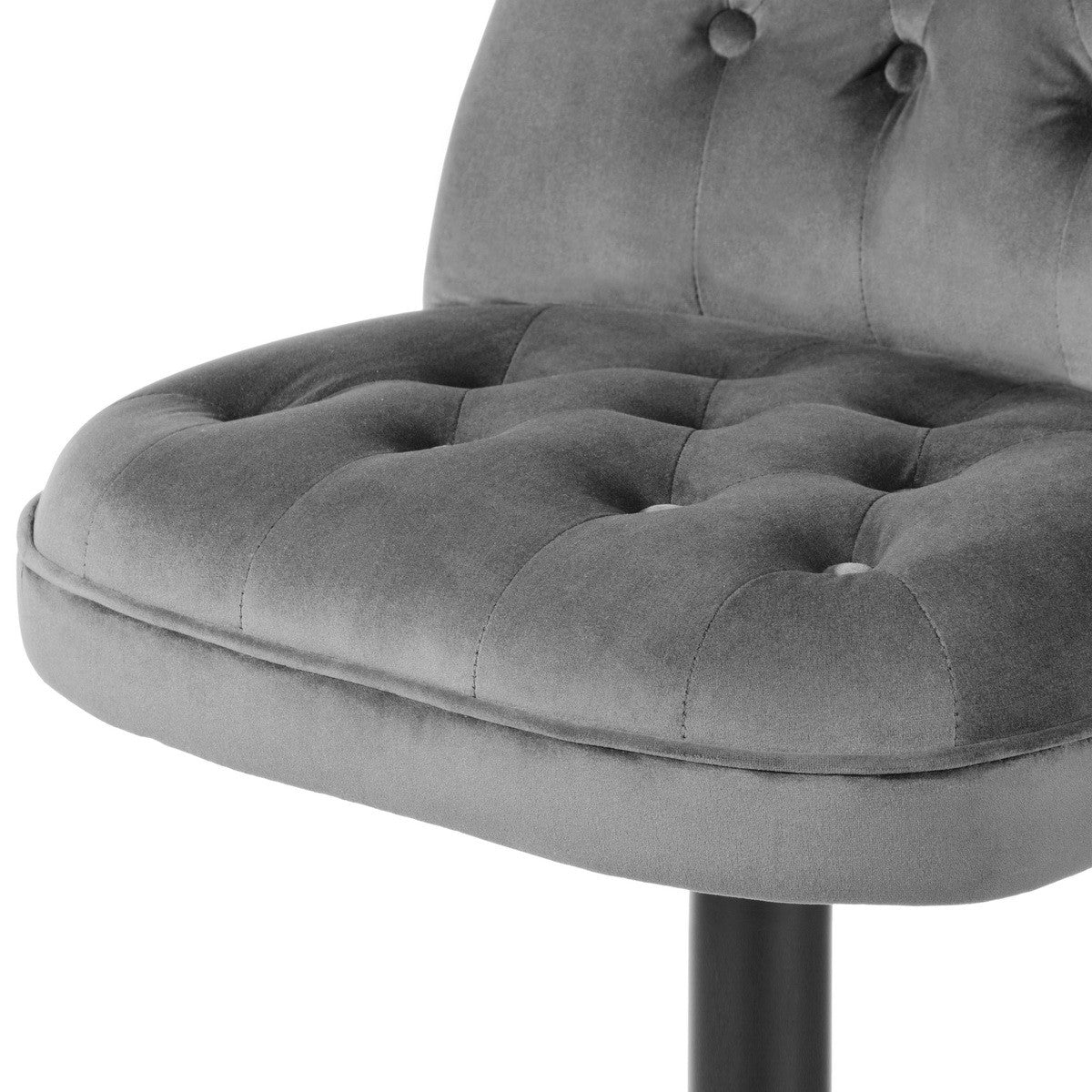 Set Of Two 45" Gray And Black Swivel Low Back Adjustable Height Bar Chairs With Footrest